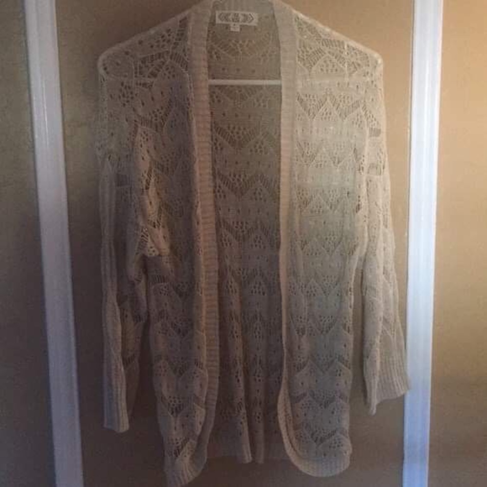 Crochet Beige Cardigan